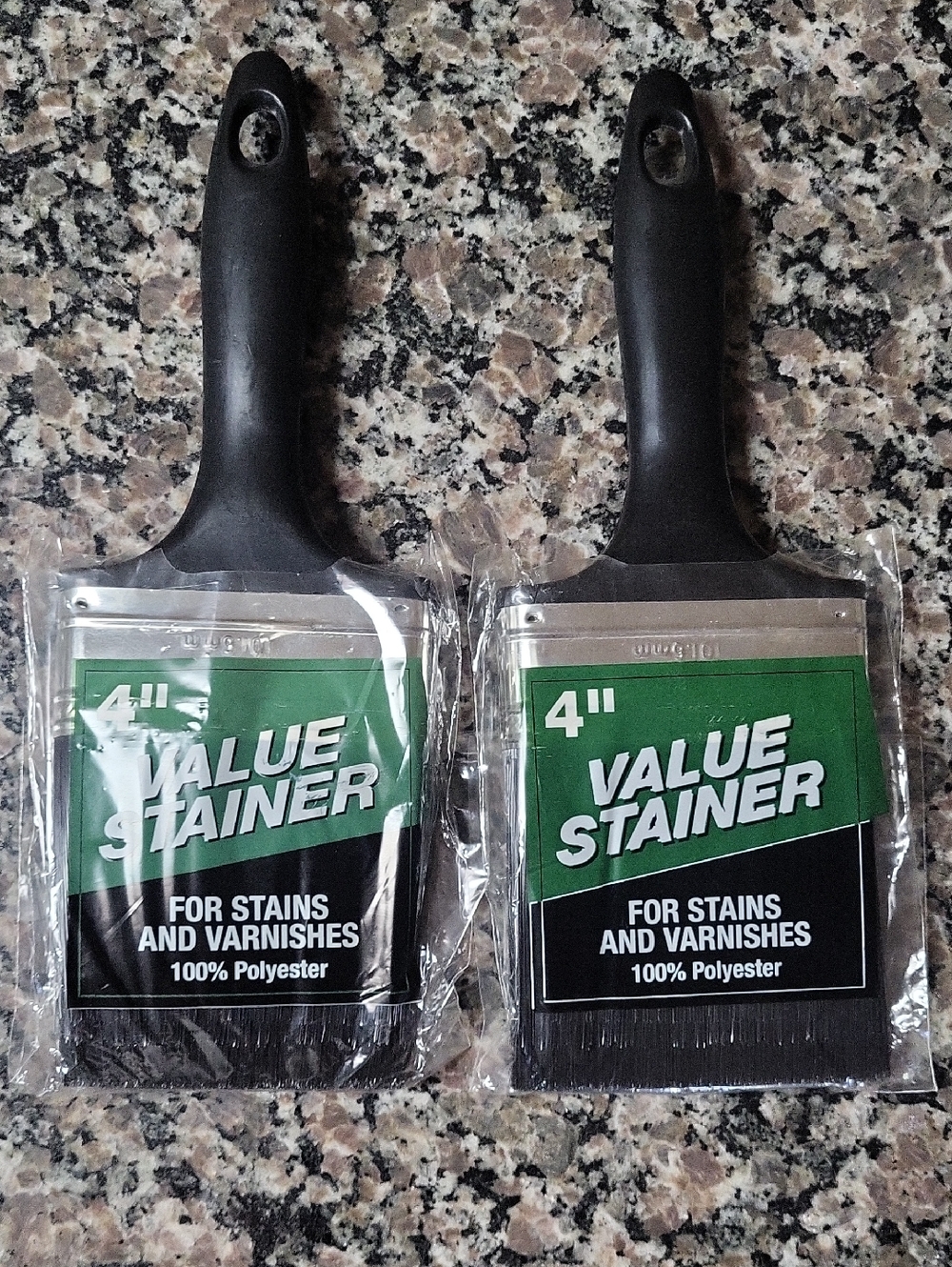 Lot of 2- 4" Value Stainer/ Varnisher Paint Brushes NWT 100% polyester